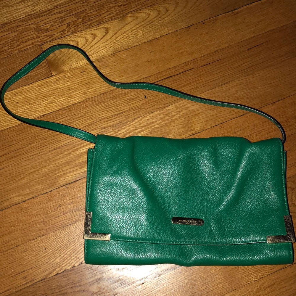 Hunter Green Michael Coors Clutch with strap